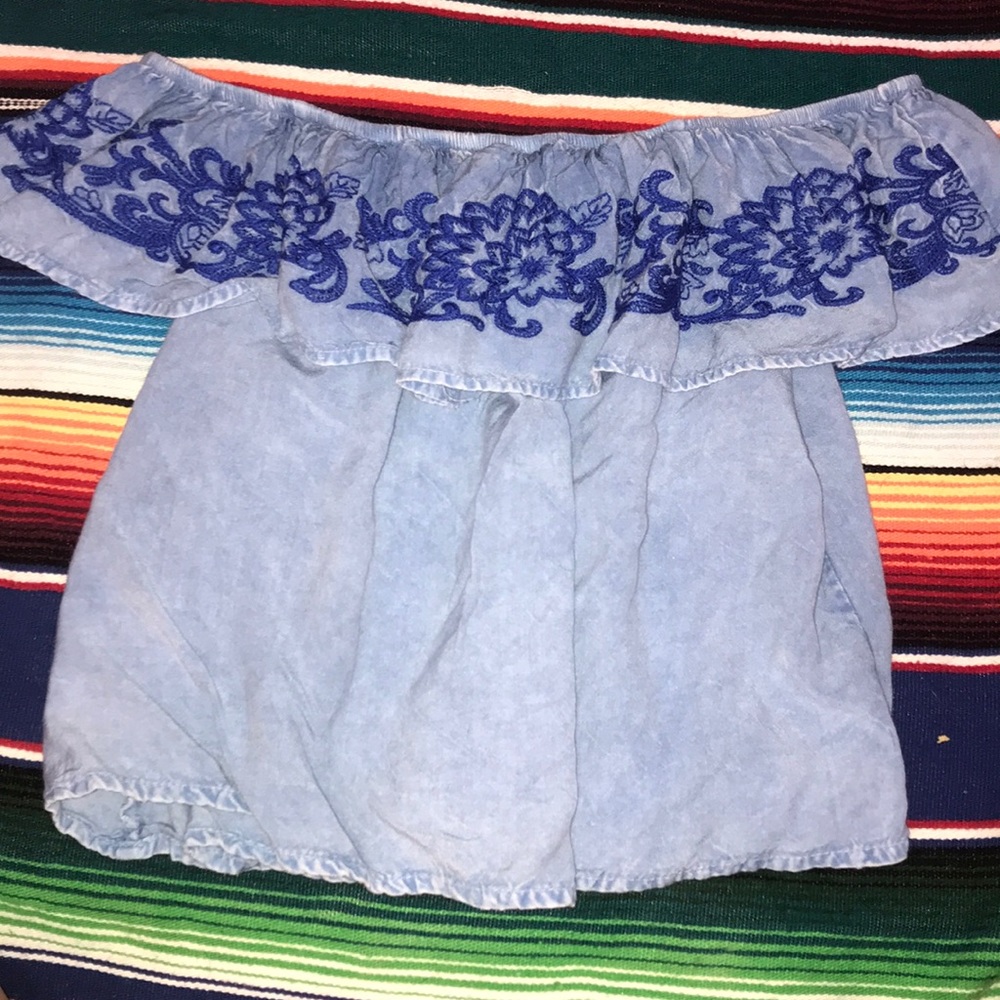 denim off the shoulder